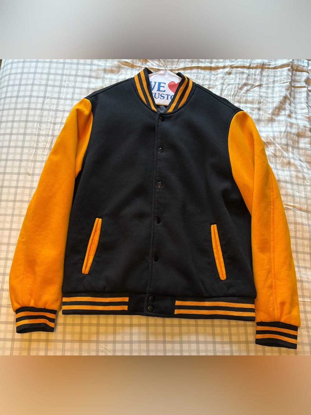 ✨✨Black & Yellow Varsity Jacket Size M